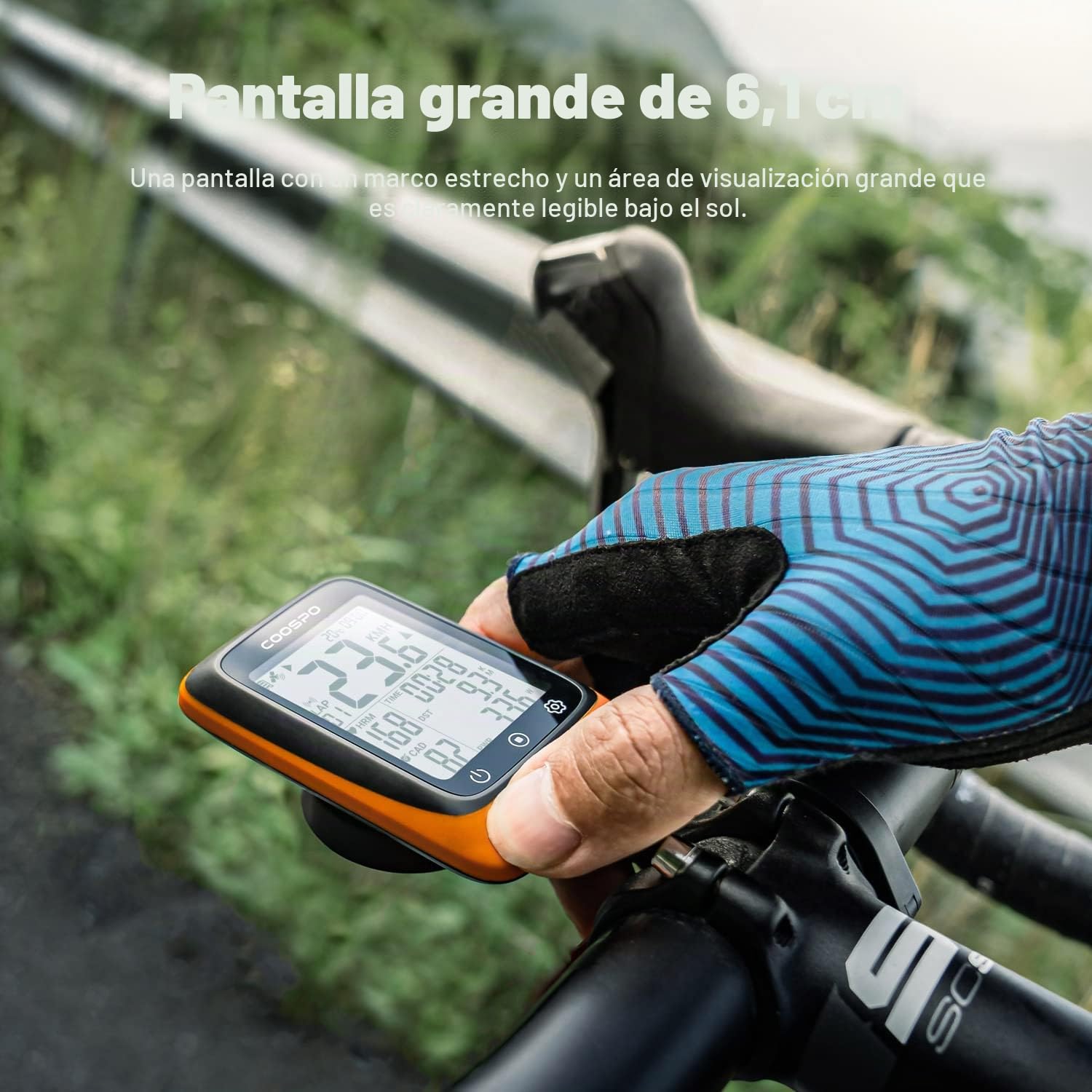 COOSPO BC107 Velocímetro inalámbrico, Alibración automática del Tiempo de adquisición de la señal, Impermeable IP67 | Bluetooth Ant+| 2,4 Pulgadas Retroiluminación Automática Adecuado para Todas Las