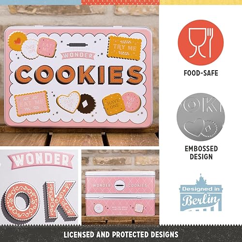 Miniatura 3 de Nostalgic-Art Caja de lata de almacenamiento retro plana, 84.5 onzas, Wonder Cookies, idea de regalo para la cocina, lata de metal con tapa, diseño