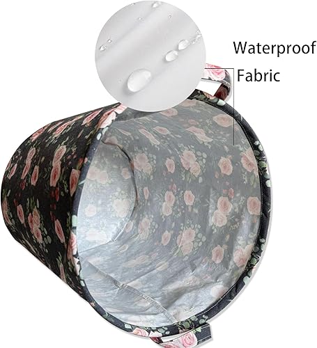 Miniatura 4 de AMROSE Cesta de lavandería para bebé, 19.6 pulgadas, cesta de lona grande para cuarto de bebé, cesta de almacenamiento para ropa sucia, juguetes,