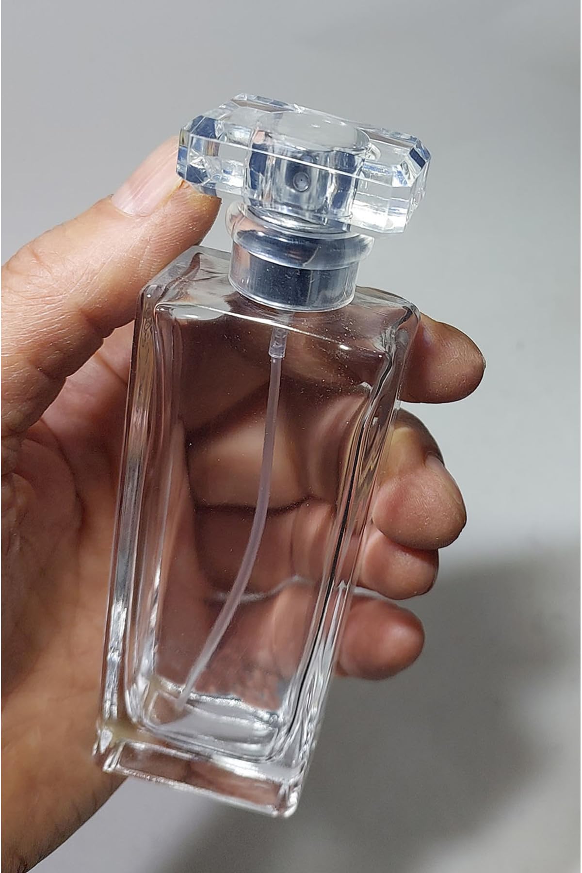 wellLine Cam Yeniden Doldurulabilir Sprey Kolonya Parfüm Şişesi 50 Ml - Şeffaf Kapaklı Boş Şişe 10 Adet, PRFM-001745
