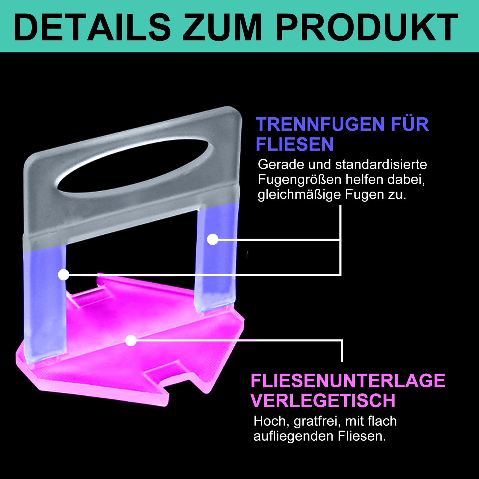 600 Stück Fliesen Nivelliersystem 3mm Zuglaschen, 3mm Fliesen Fliesenkeile Fliesen Nivelliersystem Kit fliesen Verlegehilfe für Fliesen Wandfliesen Bodenfliesen Höhe 6-16 mm