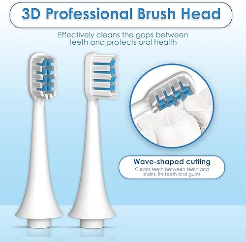 Miniatura 5 de Cabezales de cepillo de dientes eléctricos para cepillo de dientes CHAIN PEAK (8930-Blue-Head-3PCS)