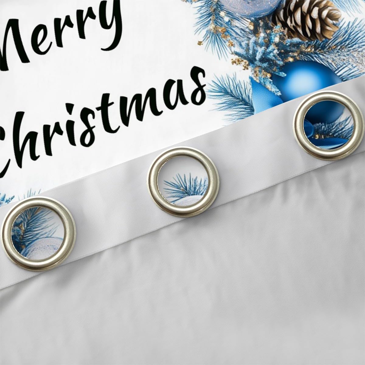 Homewish Tende per finestre natalizie, 168 x 228 cm, 2 pannelli, tende oscuranti con scritta "Merry Christmas" e "Merry Christmas", tendaggi invernali per finestre, per camera da letto