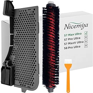 S7 Max Wasserfilter & Reinigungsbürste Assembly Zubehör Kompatibel mit Roborock S7 Max Ultra, Roboterstaubsauger Ersatzteile, Staubsauger-Reinigungs-Tankfilter
