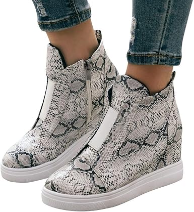 flat snakeskin ankle boots