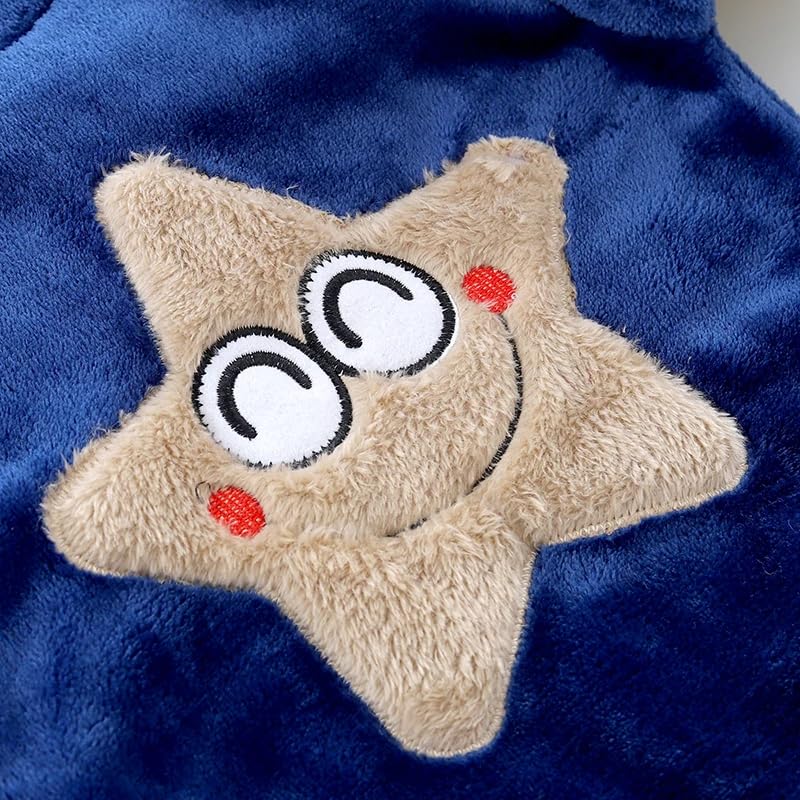 Image of Bold N Elegant Unisex Kids Fleece Printed Smiling Star Warm Fur Pullover Sweatshirt Hoodie Tshirt and Jogger Pant Winter Clothing Set Dress
