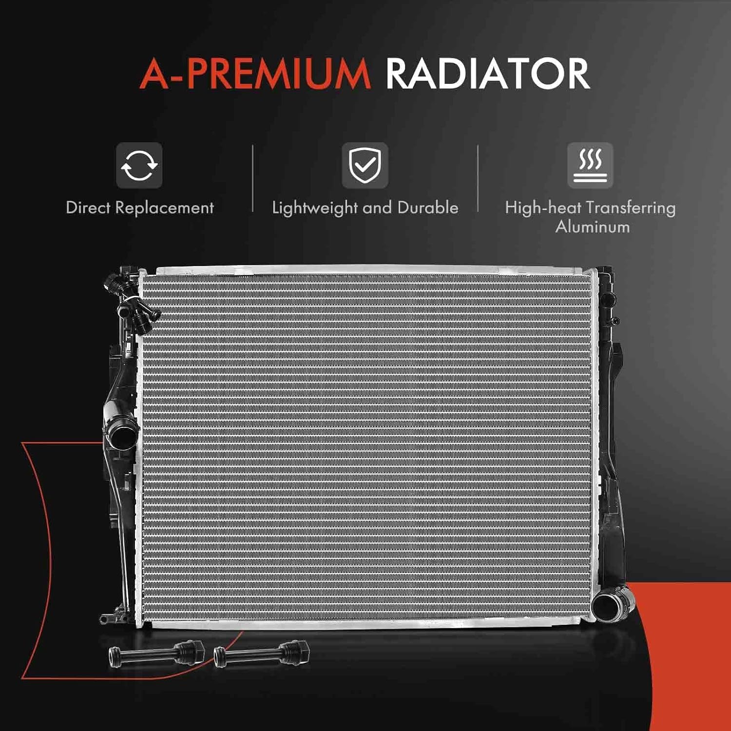A-Premium Engine Coolant Radiator Assembly Compatible with BMW 128i 2008-2013, 325i 2006, 325xi 2006, 328i xDrive 2009-2013, 328xi 2007-2008, 330i, 330xi, M3, Z4