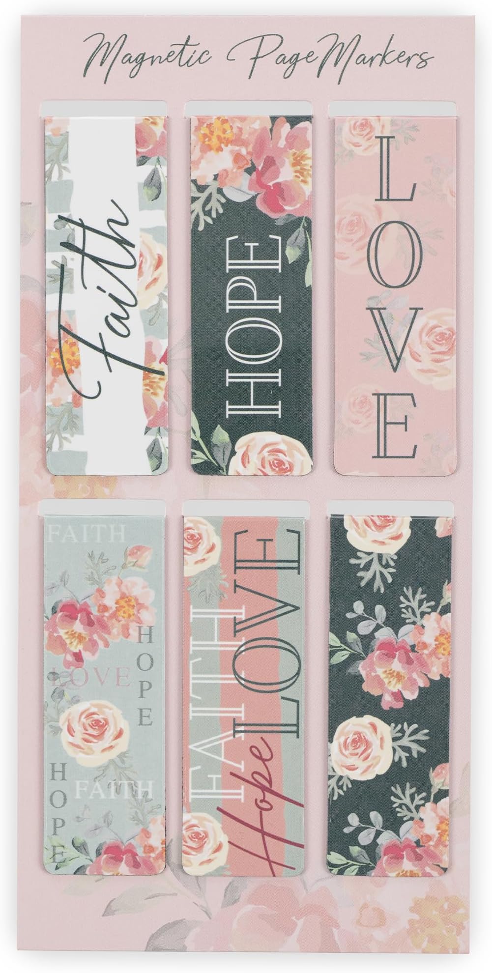 Magnetic Pagemarker Set Faith Hope Love
