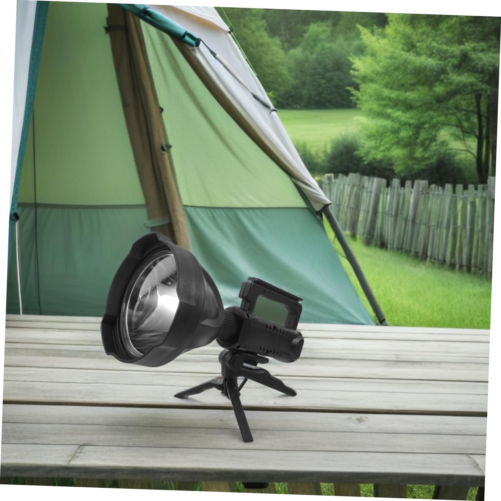 Torcia Tascabile Ricaricabile LED Multifunzione Portatile 8000mah Nero | Design Portatile a Mano, Uso per Escursioni e Campeggio, Corpo in Plastica, LED ad Alta Luminosità