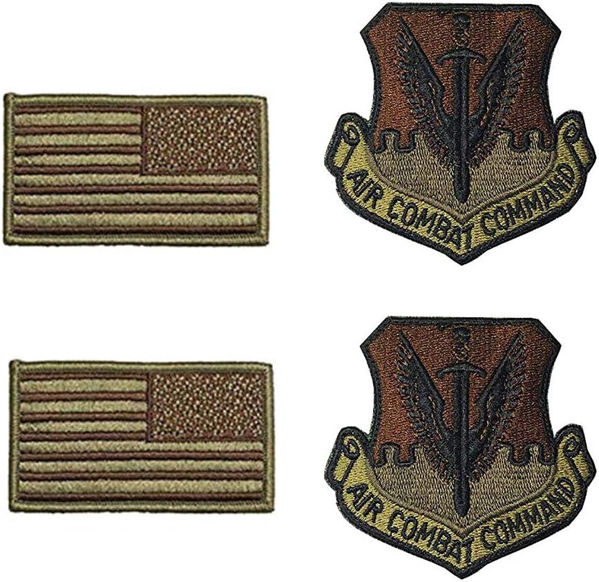 USAF Air Combat Command OCP Spice Brown Patch and Flag Bundle