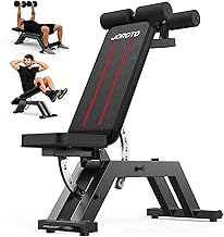 JOROTO MD70 Adjustable Gym Bench, Multifunction Weight Bench with Maximum Load 400 kg/880 LBS, 8 Positions Backrest and 5 Adjustable Positions, Abdominal Bench for Full Training