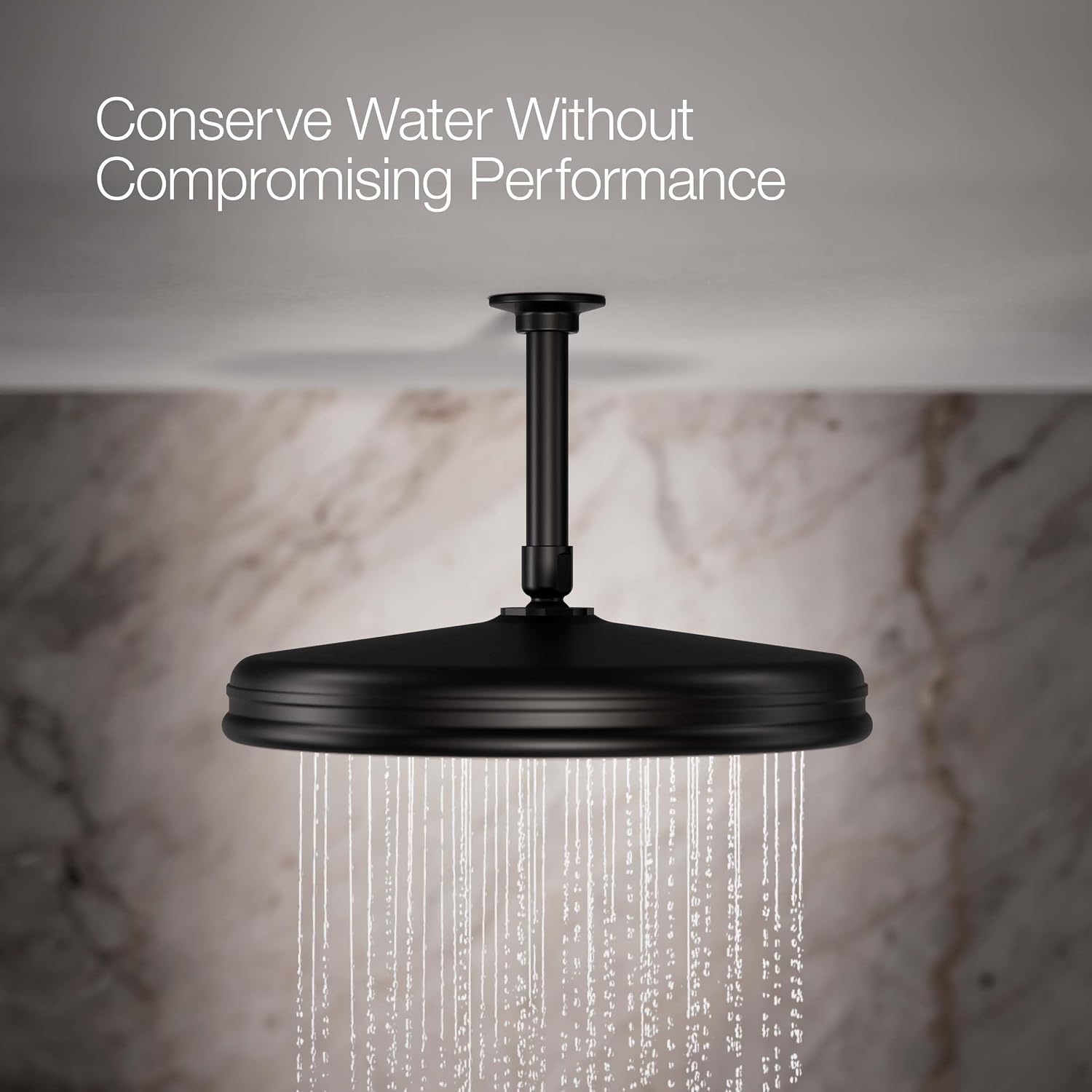 Kohler 13694-BL Traditional 12" single-function rainhead, 2.5 gpm, Matte Black