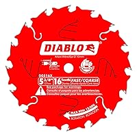 Vista 7 de Diablo Hoja de sierra para aplicaciones de construcción general - Diámetro de 5-3/8", 24 dientes ATB, eje de 10mm, corte de.049", ángulo de gancho