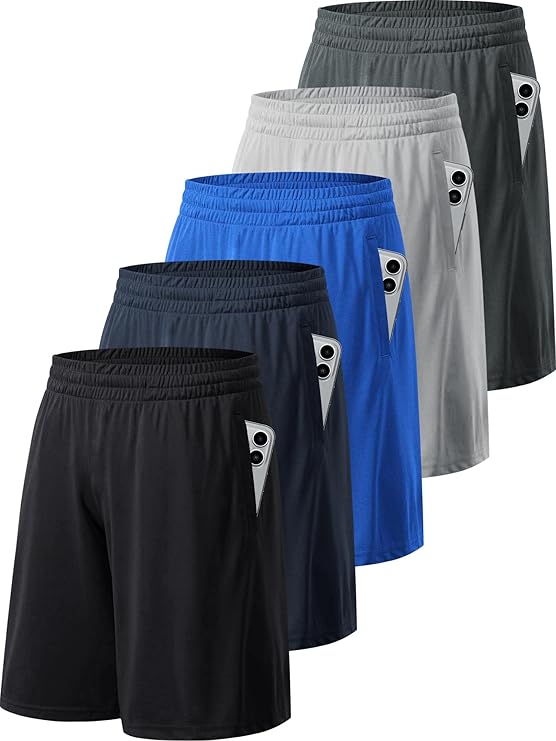 MLYENX Short d'entraînement pour homme avec poches