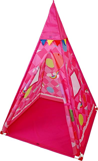 NARMAY® Tepee Tent Pink Fantasia Play Tent for Kids Indoor / Outdoor Play - 99 x 99 x 139 cm