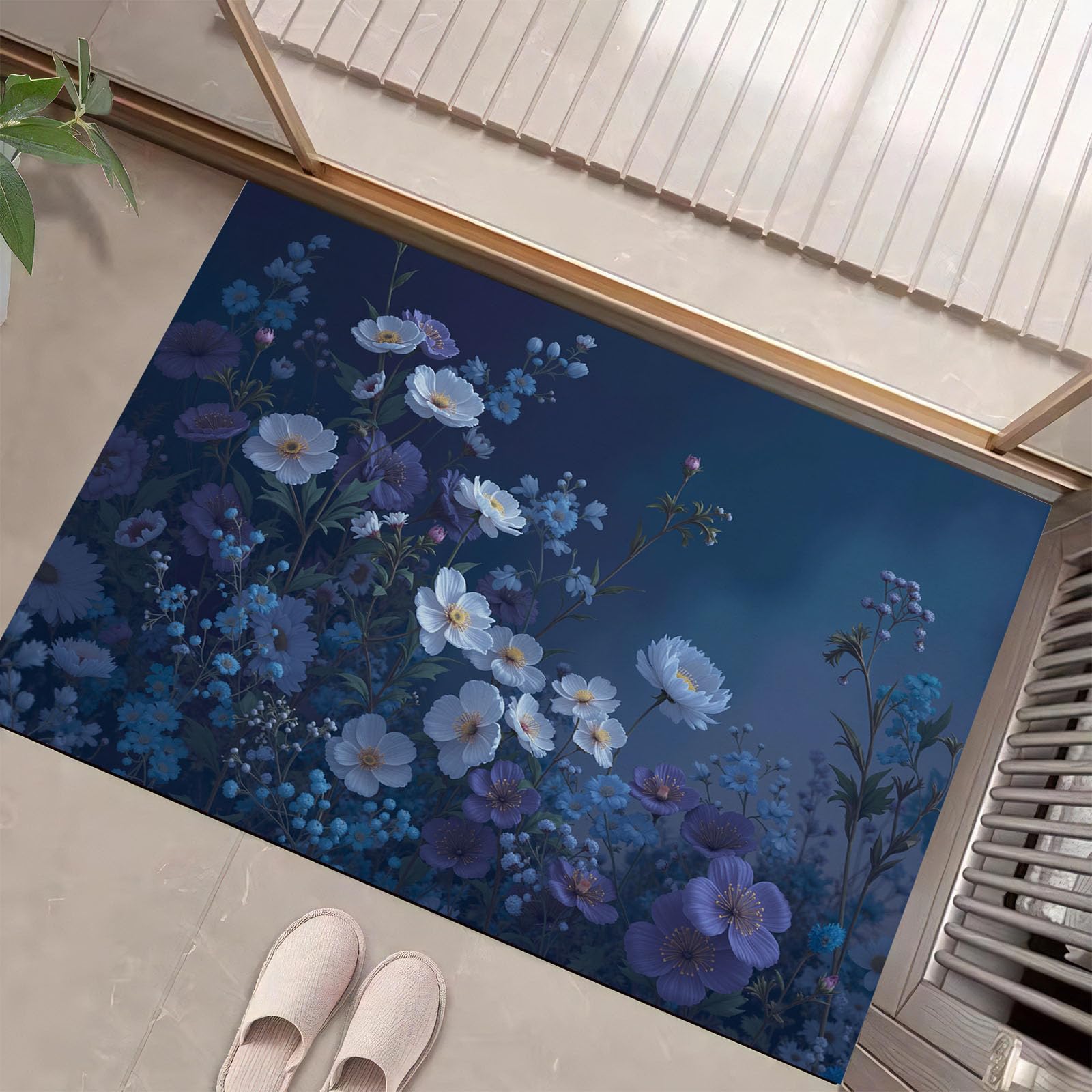 Tapis de porte lavable anti-saleté 80 x 120 cm idéal pour protéger le sol de la cuisine