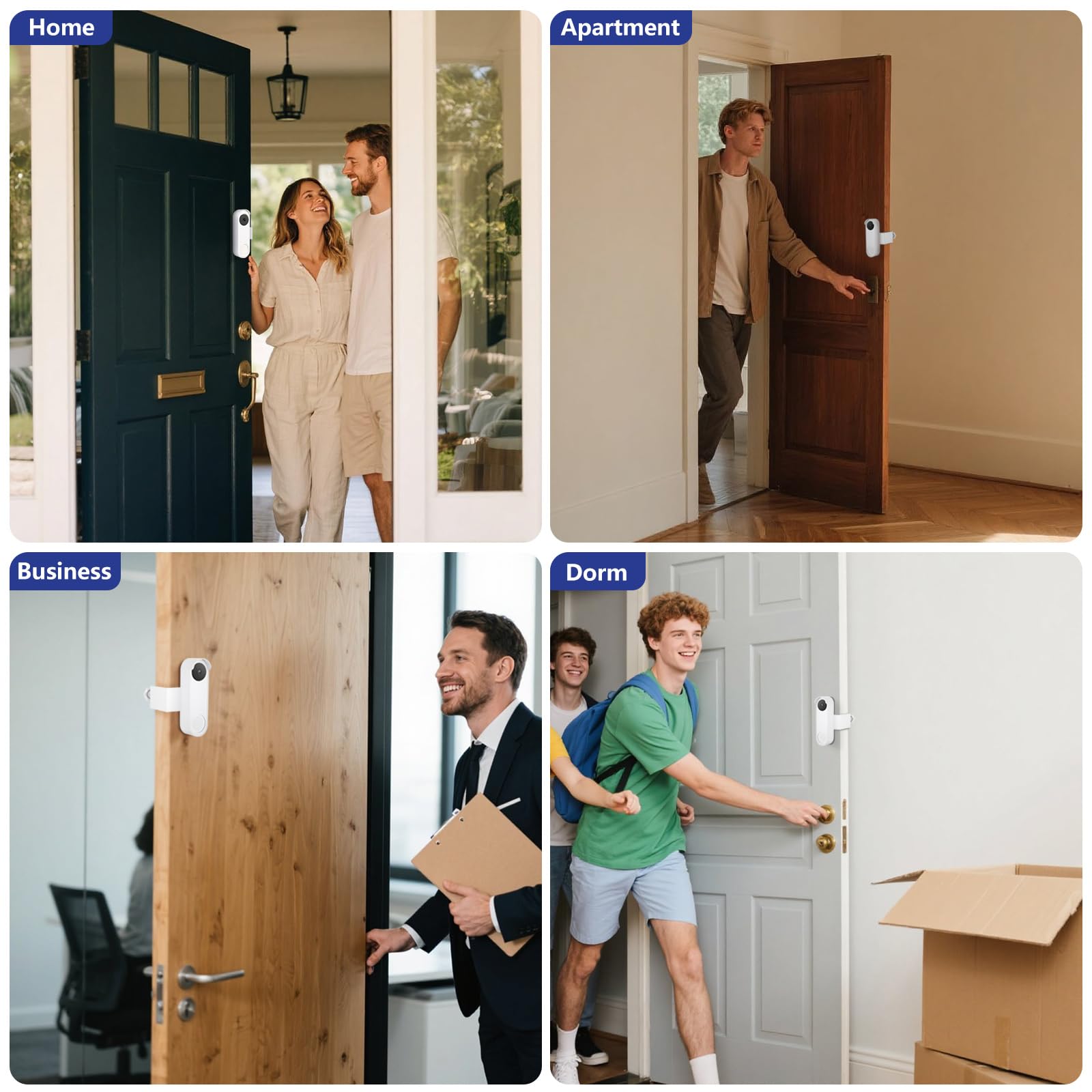 wochel No Drill Anti-Theft Mount for Google Nest Doorbell (Battery), Easy Installation Adjustable Doorbell Mount for Apartments, Rentals and Dorms (White)