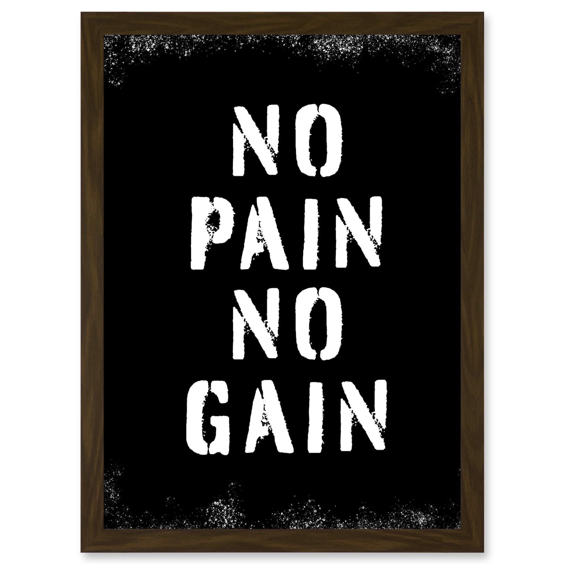 Artery8 Exercise Decor Inspiration No Pain No Gain Inspirational Gym Decor Wall Art Artwork Framed A3 Wall Art Print