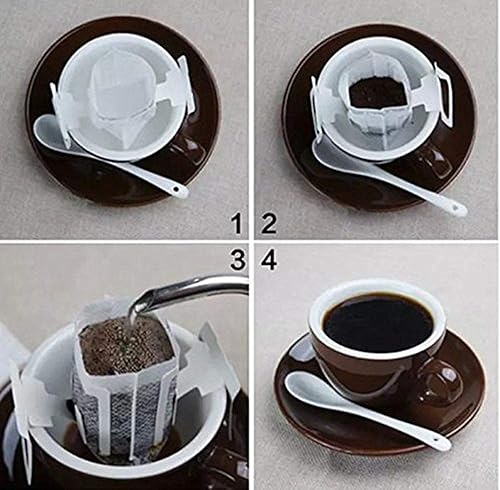 Miniatura 3 de Bolsa de papel de filtro de café, 100 piezas, bolsa de café de goteo para colgar en las orejas, bolsa de café desechable de una sola porción