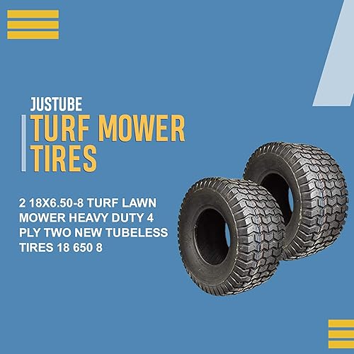 2 cortacésped de césped de 18 x 6.50-8 resistentes, 4 capas, dos neumáticos sin cámara 18 650 8, garantizan una mayor estabilidad y eficiencia