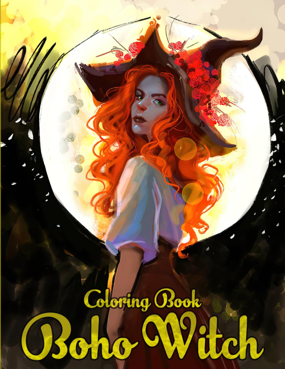 Boho Witch Coloring Book: Mystical Cottagecore Sorcery Coloring Pages featuring Whimsical Bohemian and Simple Pagan Potion Illustrations for Adults