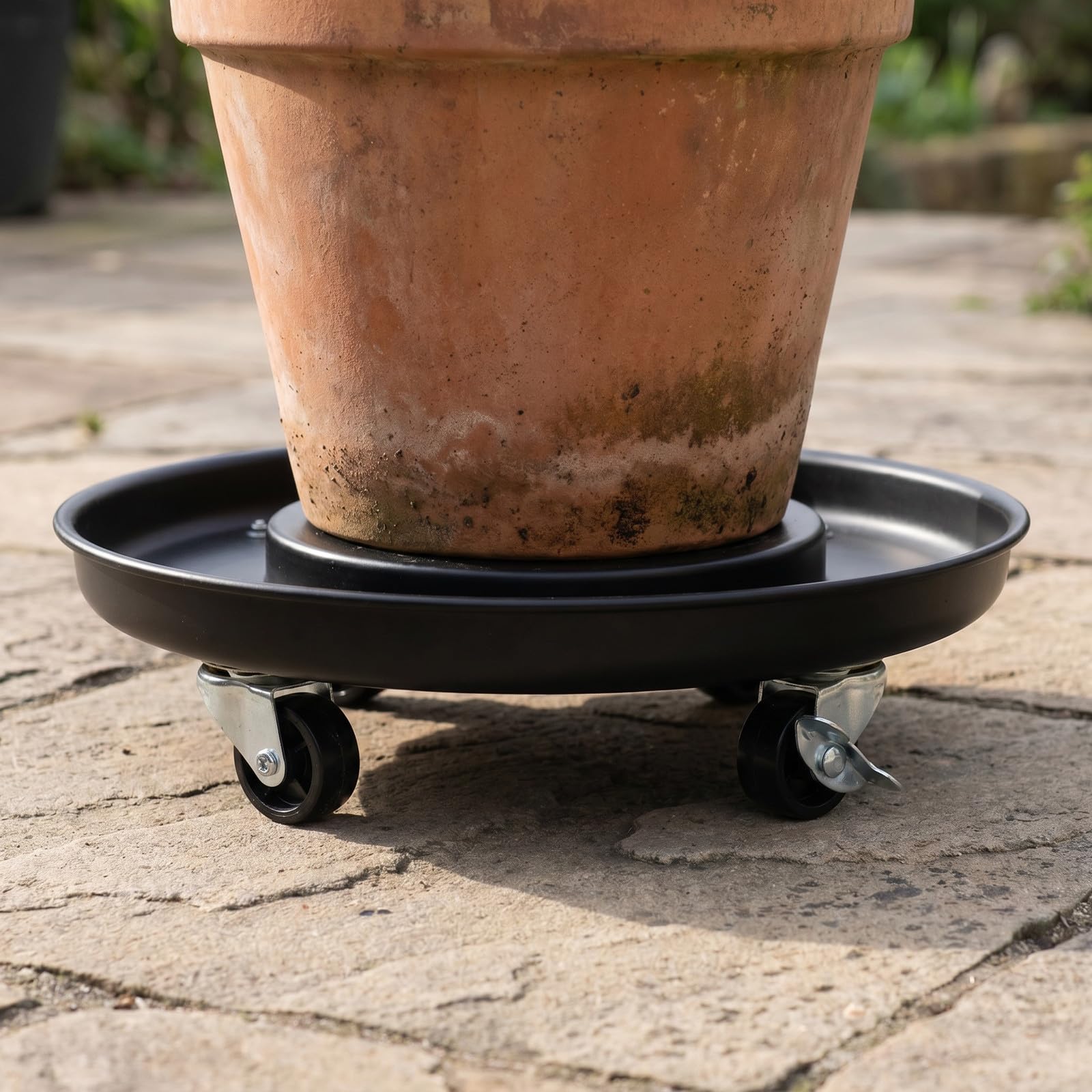 Toddmomy Chariot à Plantes à roulettes : Chariot à Plantes Roulant en Acier Inoxydable - pour Pots de Fleurs de 33 cm avec Roulette Frein pour l'intérieur et l'extérieur