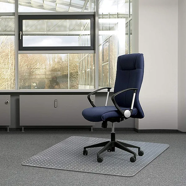 Kuyal Office Chair Mat for Carpets,Transparent Thick and Sturdy Highly Premium Quality Floor Mats for Low and No Pile Carpeted Floors, with Studs (30" X 48" Rectangle)