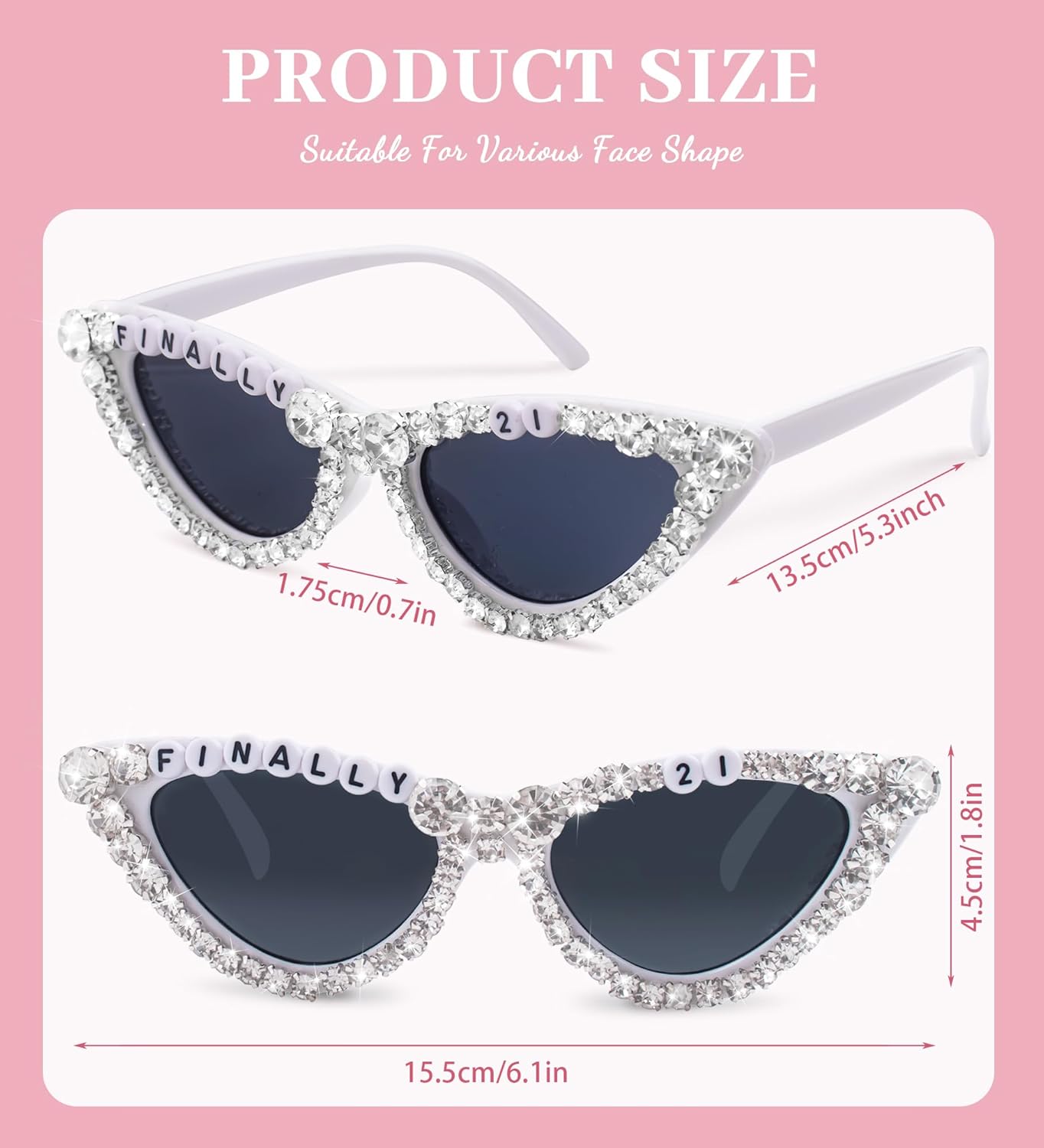 JUSTOTRY Birthday Girl Sunglasses - Birthday Decorations Accessories Outfit Pink Gifts for Women - Image 2