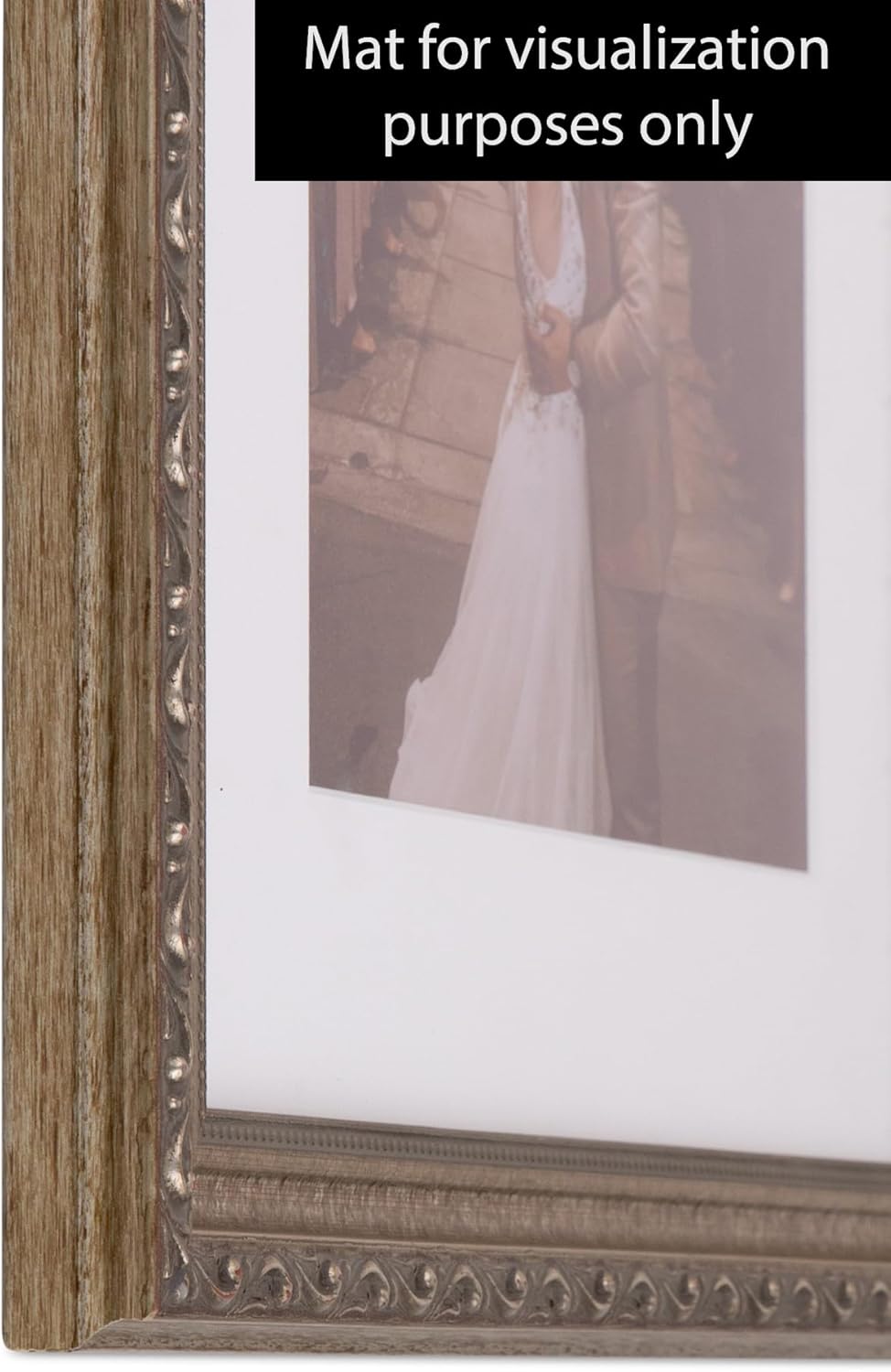 ArtToFrames 4x5 Inch Silver Picture Frame, This 1.30 Inch Custom Wood Poster Frame is Antique Silver - Comes with Foam Backing 3/16 inch and Regular Glass (FBPLD6661-4x5)