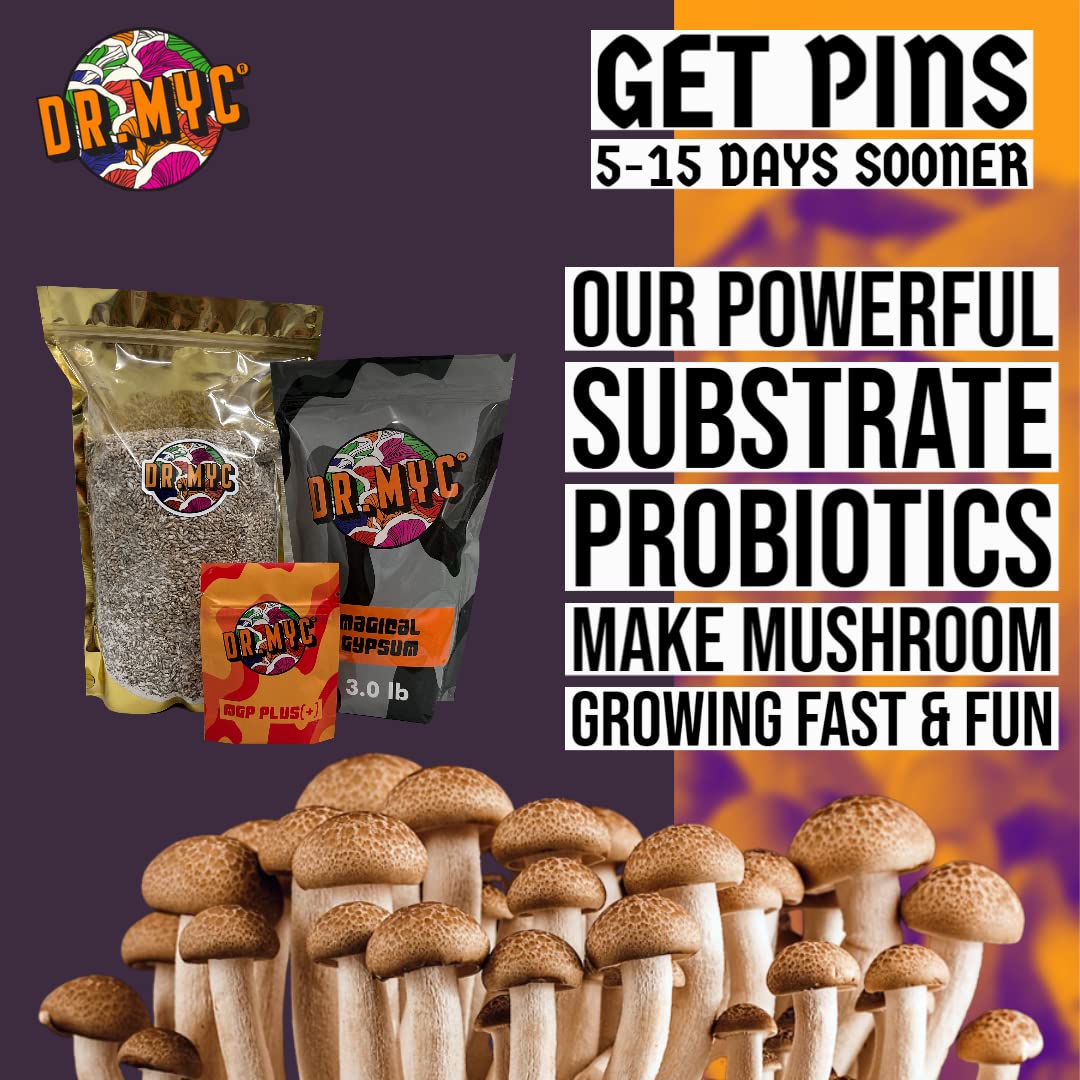MGP Plus - Growth Promoter for Mushroom Substrates. MGP Increases Colonization Speed, Yields, Fruit Size & Reduces Trich - Works with Rye Berries, Millet, Dung Loving Mushrooms (25 Grams)
