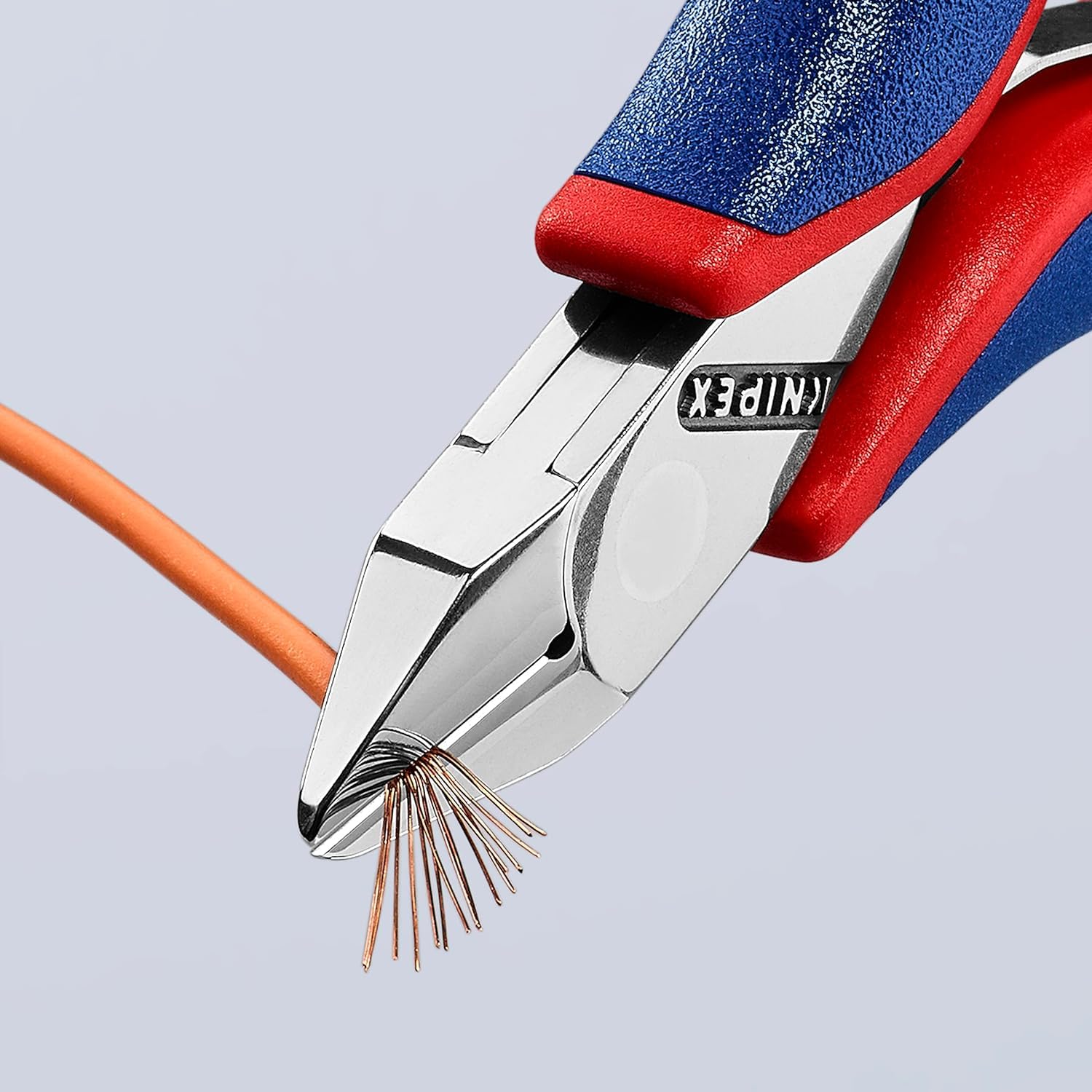 KNIPEX Alicates de corte diagonal para electrónica con articulación machihembrada con mangos multicomponente 115 mm, 77 32 115