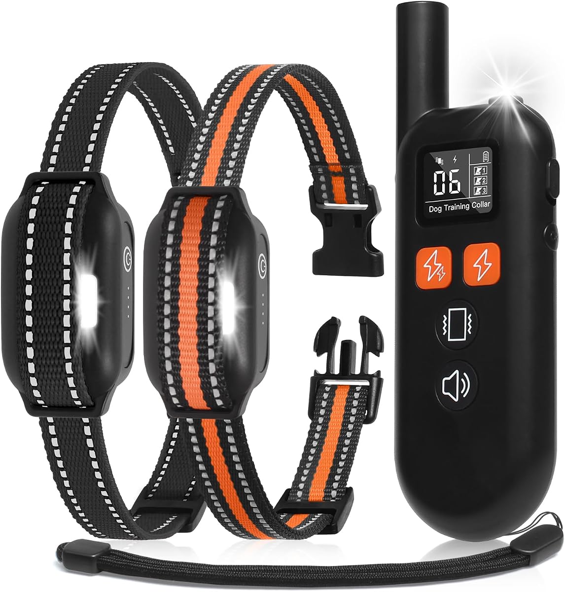 Shock Collar for 2 Dogs, Dog Training Collar with LED Night Light, 2 Pack