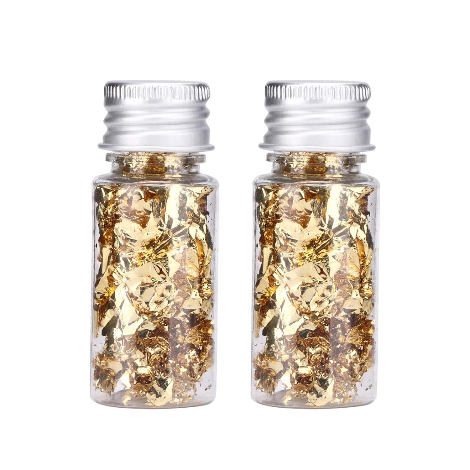 Lwuey Decorating Flakes, Gold Leaf Cake Decoration Flake Goldlen Toppers Gilding Foil Decor Imitation Metallic Decorative Drink Cooking Chocolates Cakes Drinks Dessert Cupcake Makeup 2PCS