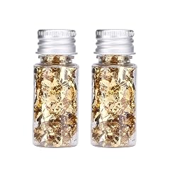 Lwuey Decorating Flakes Gold Leaf Cake Decoration Flake Goldlen Toppers Gilding Foil Decor Imitation Metallic Decorative Drink Cooking