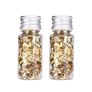 Lwuey Decorating Flakes Gold Leaf Cake Decoration Flake Goldlen Toppers Gilding Foil Decor Imitation Metallic Decorative Drink Cooking