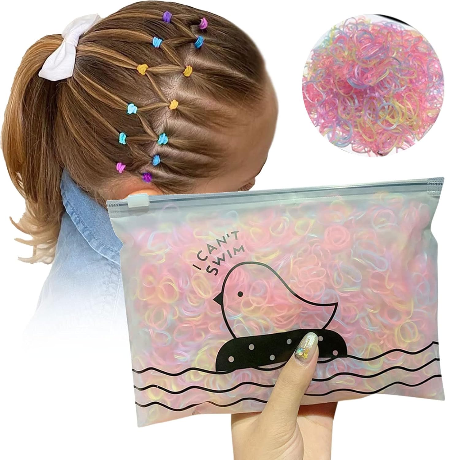 1000 / Pack Girl Colorful Fashion Disposable Rubber Band Elastic Hair Band Baby Brush And Comb Set Babies (B, One Size) : Clothing, Shoes & Jewelry