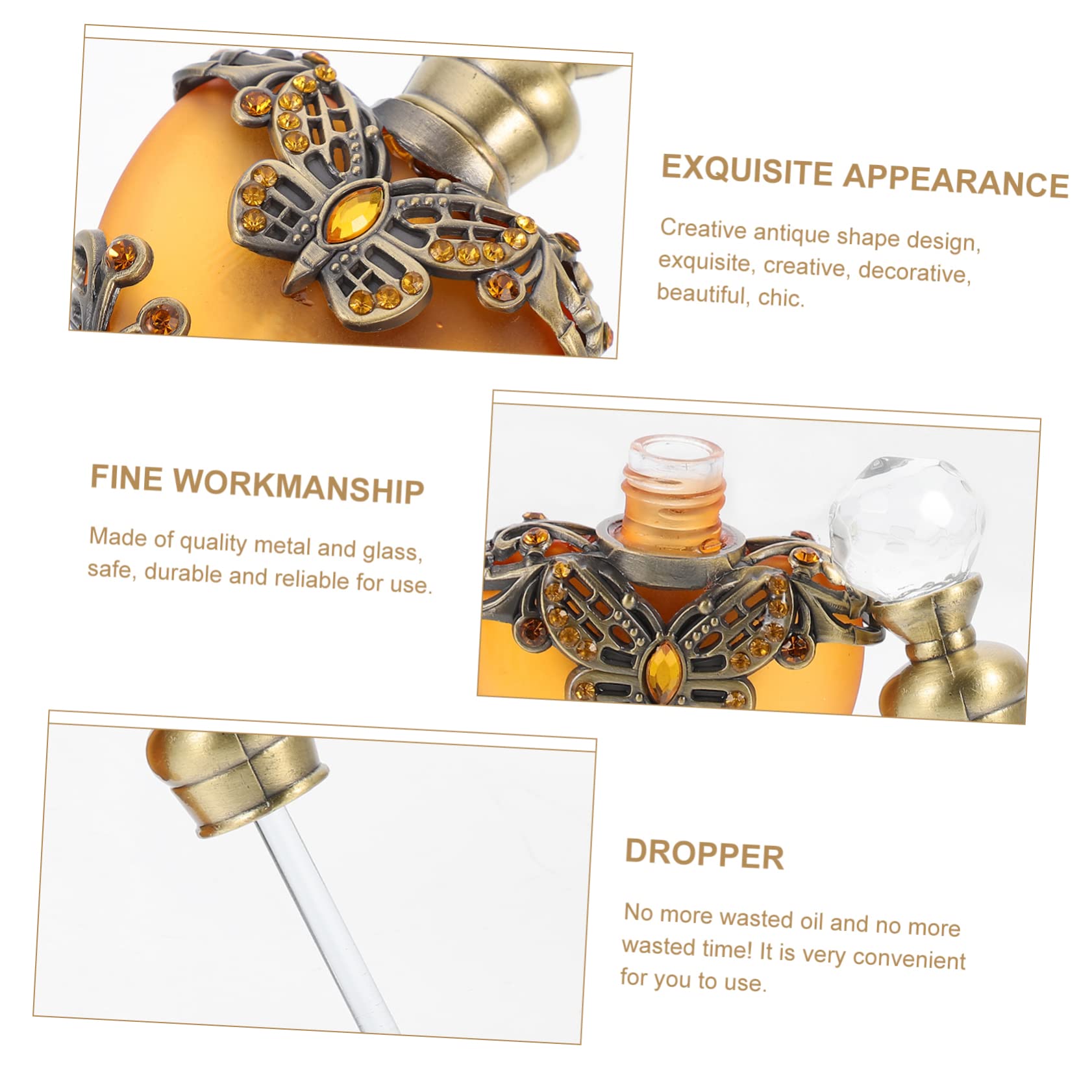 Lot De 3 Flacons Distributeurs De Parfum en Métal Et Verre À Usages Multiples avec Bouchon Anti-Fuite pour Voyage