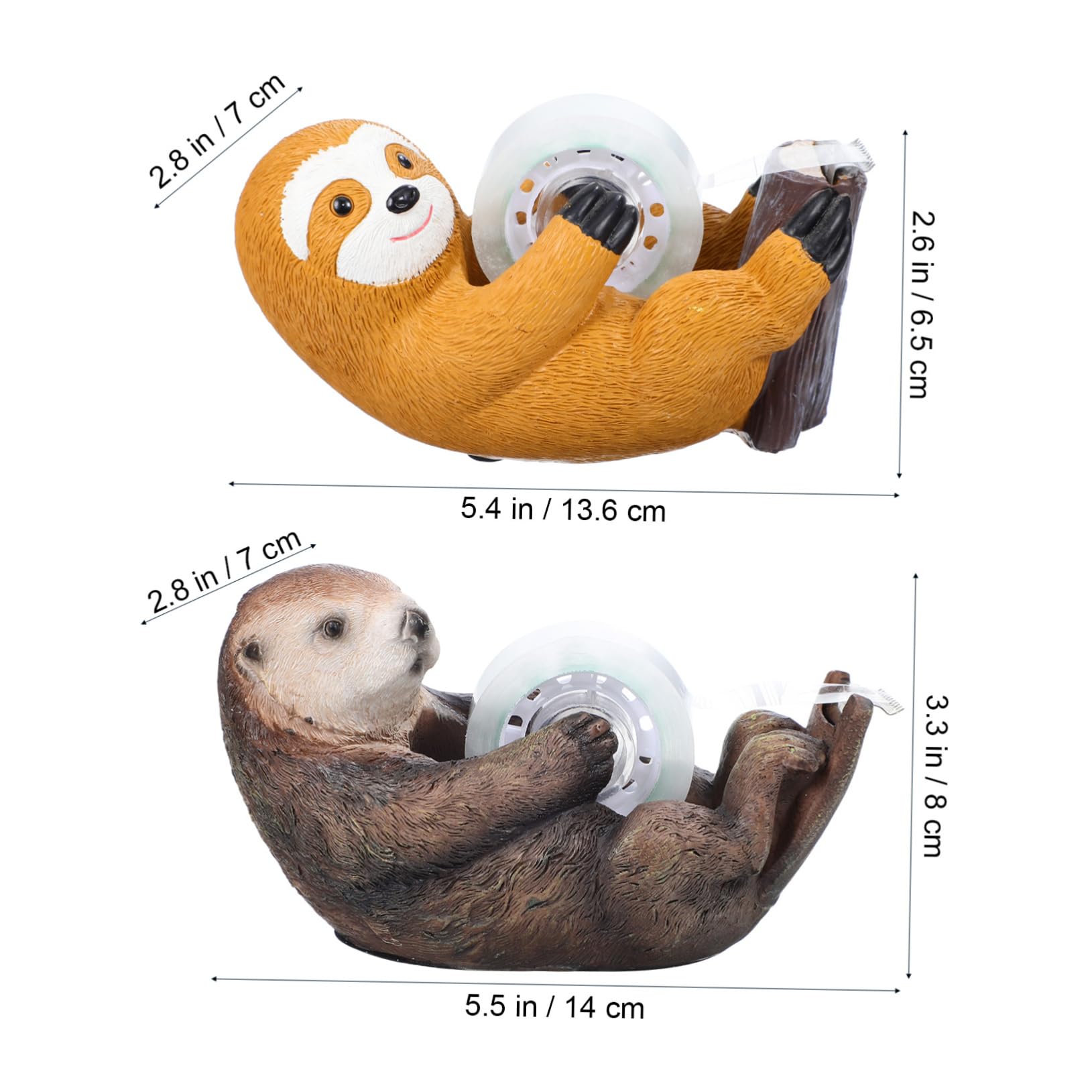 Operitacx 8stücke Niedliche Tier-geschenkrollenhalter Sloth Und Otter Tischabroller Für Klebeband Praktische Bürobedarf Für Schule Und Büro Spaß Und Funktionalität Vereint Sloth Otter