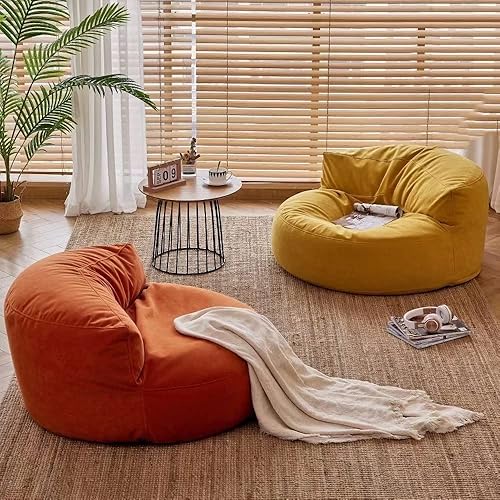 Miniatura 7 de Puf de chenilla, lavable, ultra suave, otomano, sin relleno, para niños y adultos, sillón perezoso, sofá, asiento de suelo, muebles de sala de estar