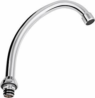 Cornat Auslauf HU-Form 165 mm - Messing verchromt - Langlebig & rostfrei - Flexibel einsetzbar - mit Luftsprudler / Schwenkauslauf / Wasserhahn Verlängerung / Armatur Anschluss / TEC351204