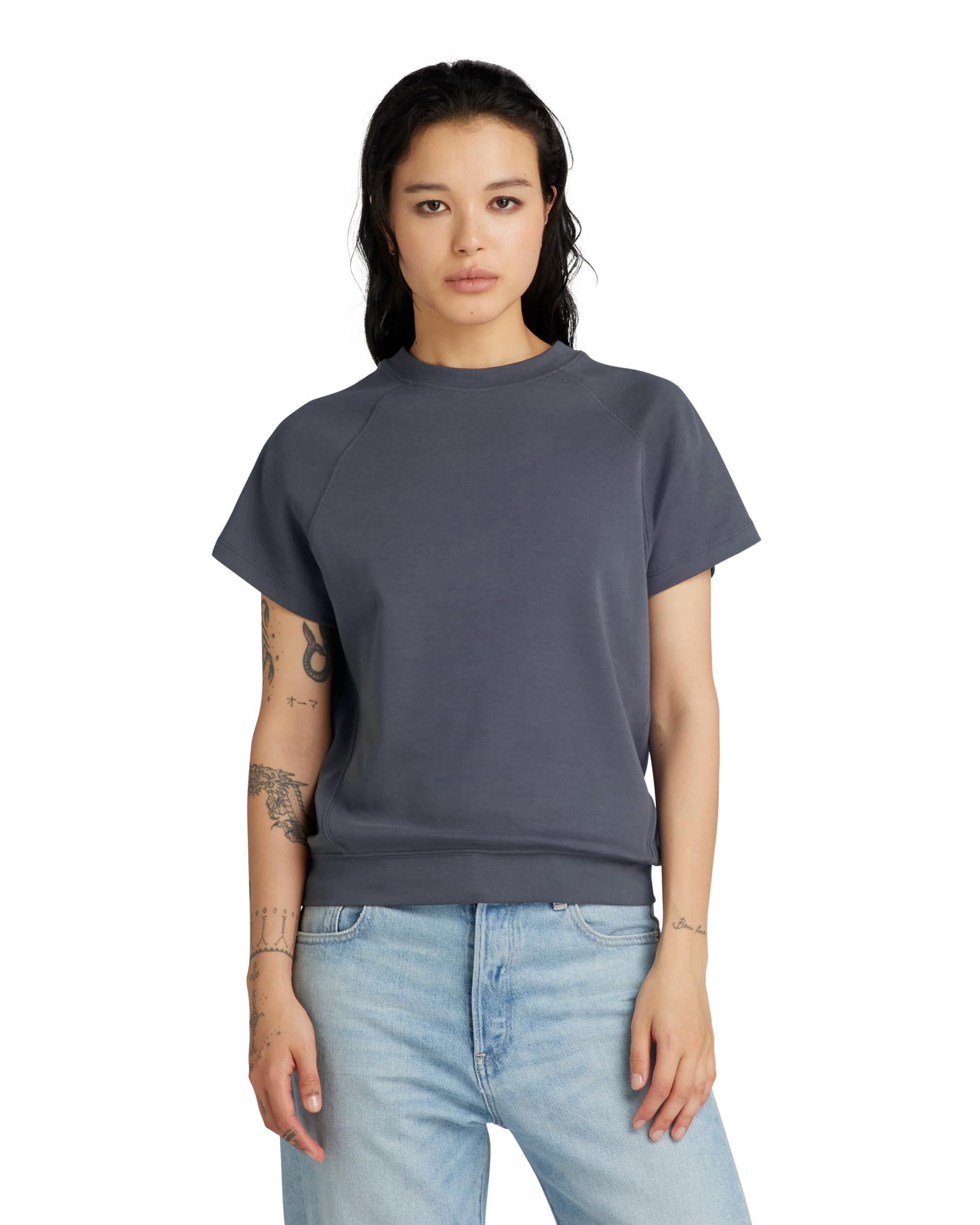 G-Star RAW Damen Raglan Top, Grau (Grey Asphalt D24512-C812-G277), L