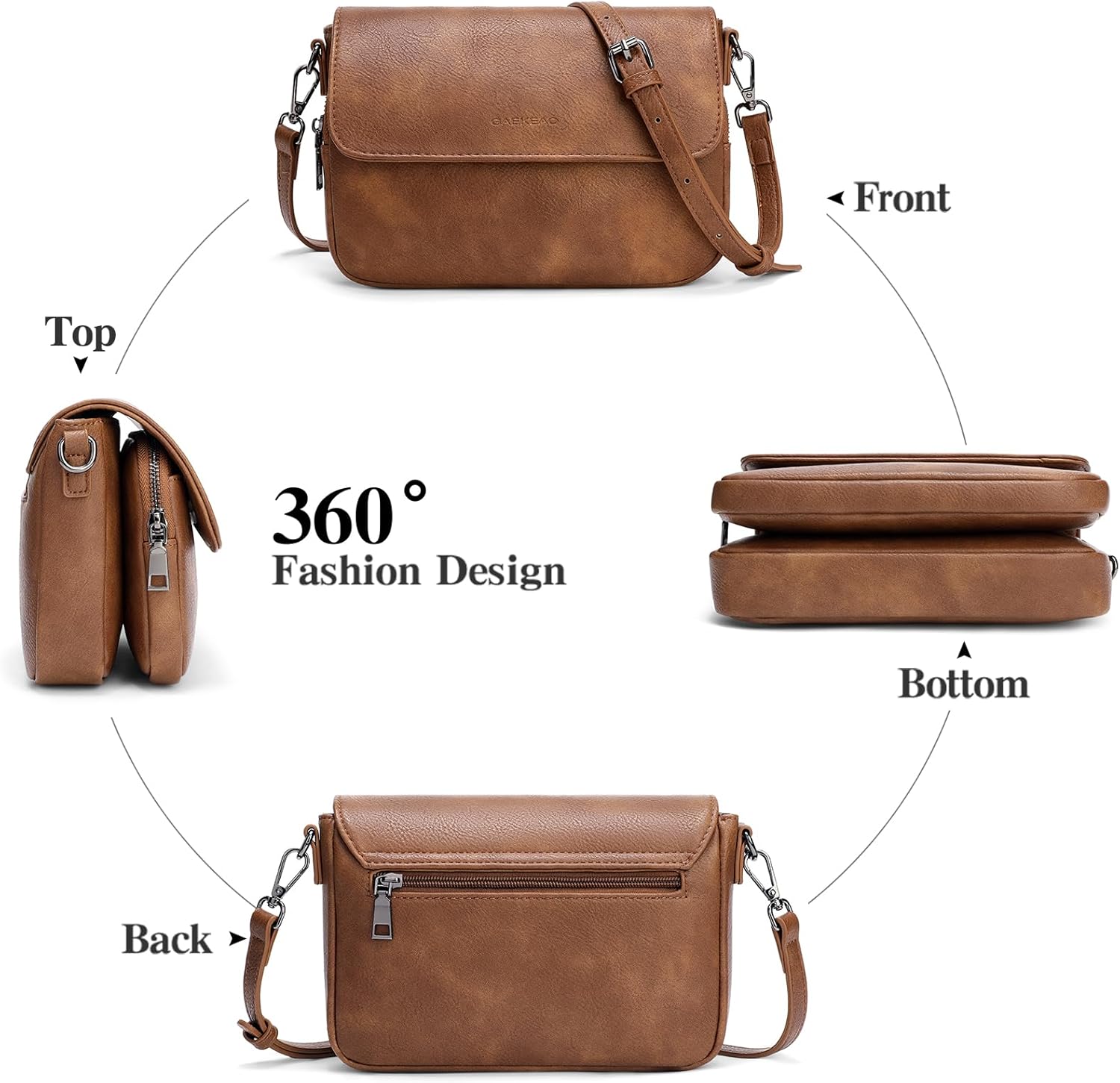 GAEKEAO Crossbody Bags for Women Crossbody Purses Vegan Leather Cell Phone Purse Travel Shoulder Bag Handbags with Card Slots - Image 7