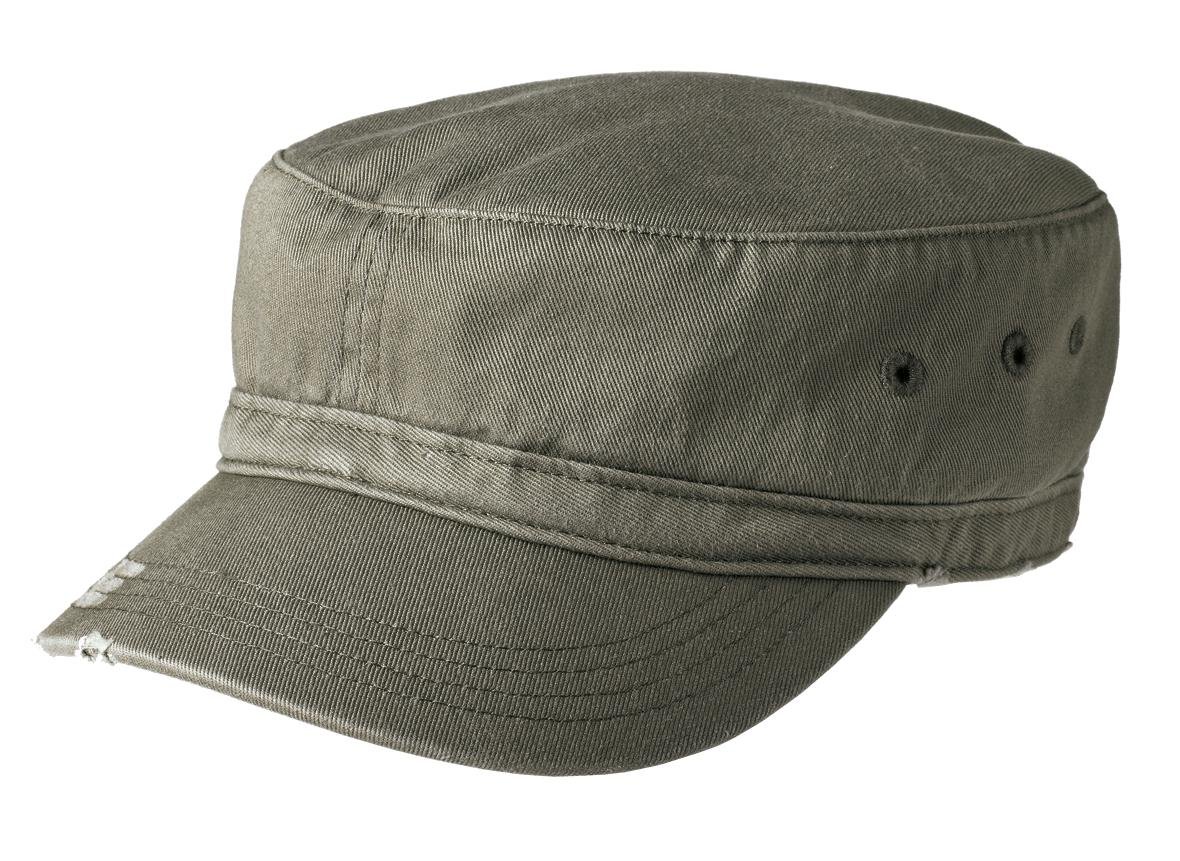 District Distressed Military Hat-One Size (Olive)