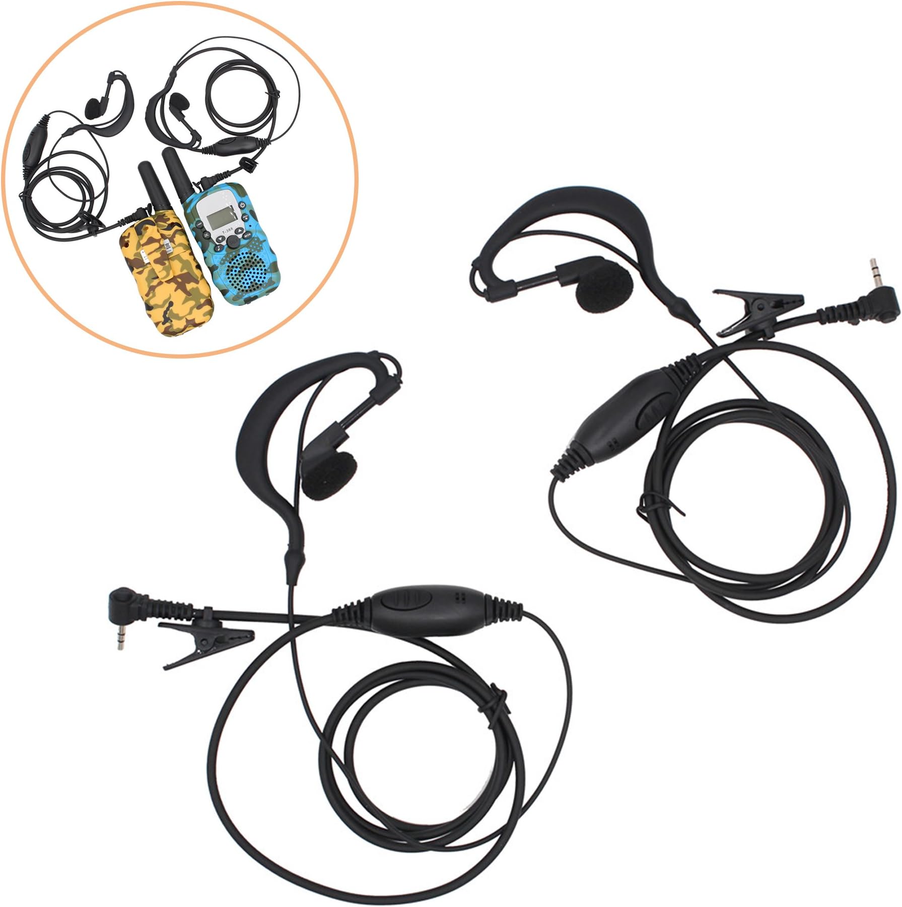 2.5mm Jack Earpiece Radio Headset with Microphone for M880 T228 T328 T388 VT8 Floureon M-880 Rivins RV-7 MOICO 2PCS