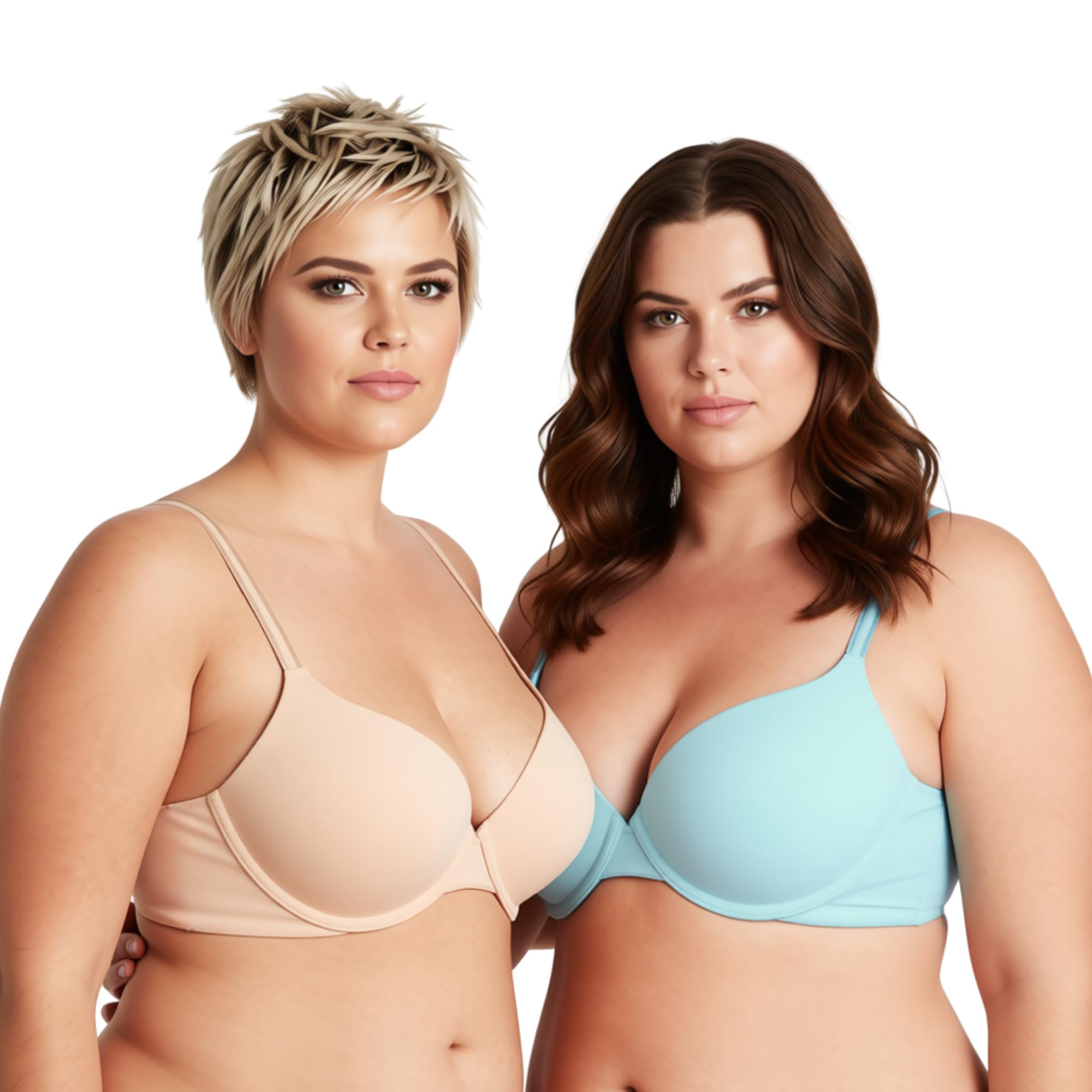 Curve Muse Reggiseno Leggero, +1 Tazza, Ferretto, Reggiseno per T-Shirt | Effetto Lifting, Push-up, Spalline convertibili, Tartaruga, Imbottito, Balconcino