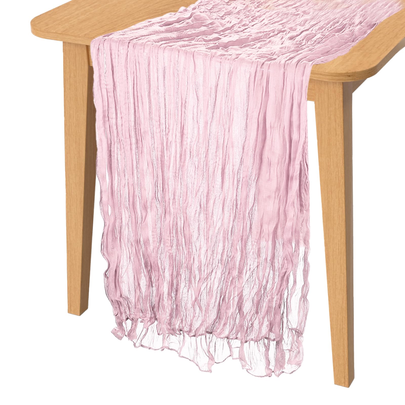 PATIKIL 14 Ft Cheesecloth Table Runner Rustic Gauze Terracotta Cheese Cloth Table Runner with Wrinkled for Bohemian Wedding Party Bridal Shower Table Decoration