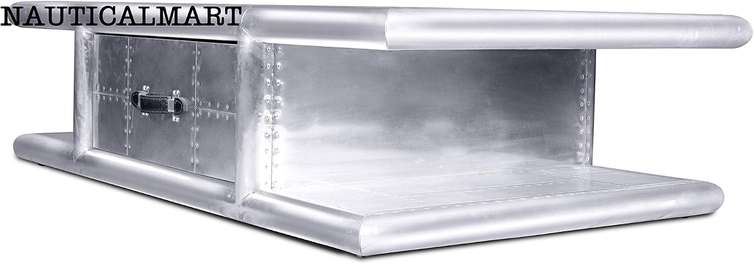Nautical-Mart Coffee Table Aviator Office Desk Aluminium Home Office Decor Furniture