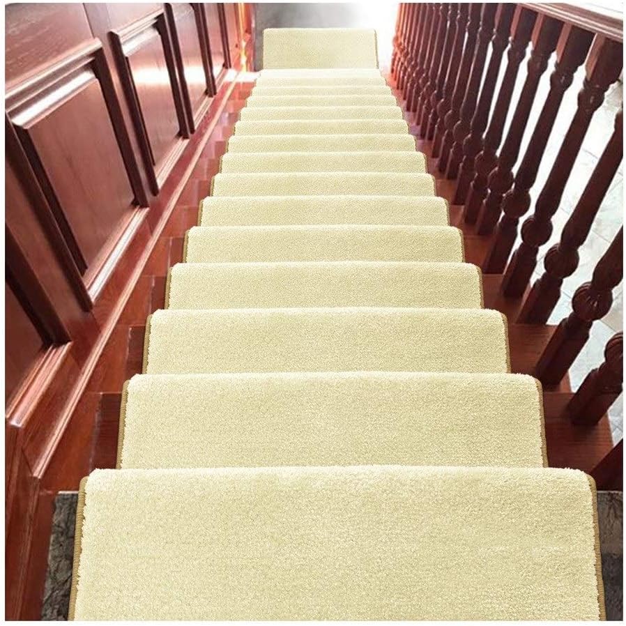 ステップ用階段パッド踏板階段マット24x65cm18mmシャギーステップカーペットパッド滑り止め階段踏み板（色：E、サイズ：5個セッ