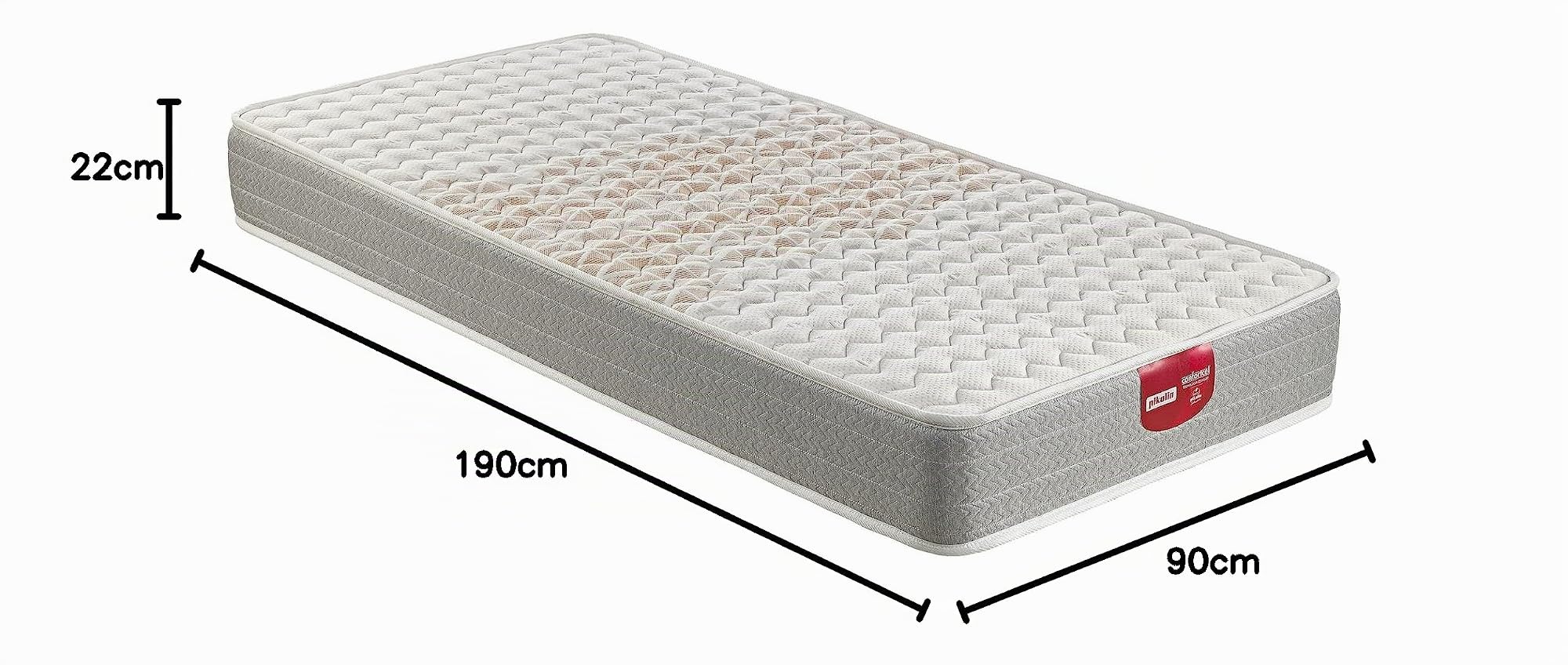 PIKOLIN Colchón Juvenil Apple | Tecnología de Espuma Avanzada HR Confortcel | Firmeza Alta |Altura 22 cm | 90x190