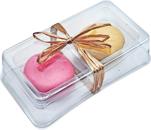 Miniatura 2 de Pastry Chefs Boutique Cajas de regalo pequeñas de plástico con base transparente y negra capacidad para 12 macarrones tamaño de cavidad 176 x 1